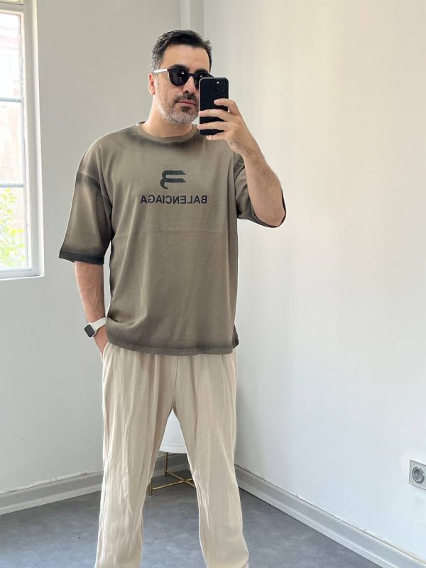 تیشرت پارچه بیسکویتی Balenciaga