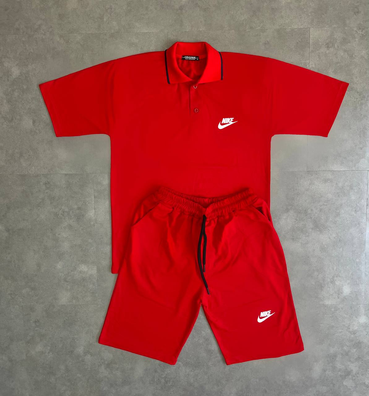 ست تیشرت یقه دار و شلوارک پنبه