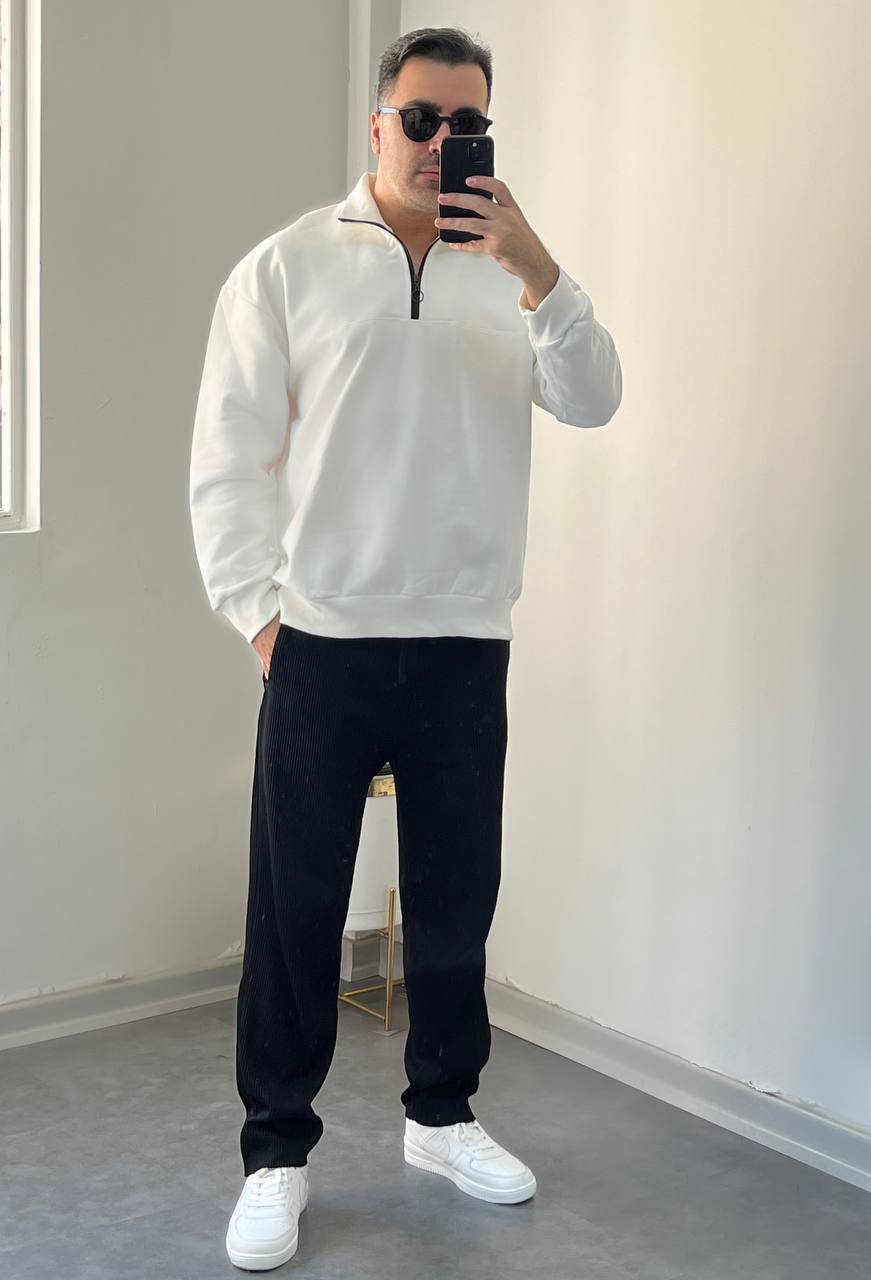 ست نیم زیپ پنبه سه نخ