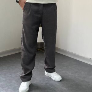 شلوار نیم بگ پارچه کبریتی مردانه