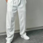 شلوار نیم بگ پارچه مازراتی